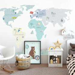 Pastelowe Love® Falmatrica Világtérkép - menta