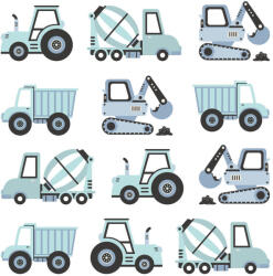 Pastelowe Love® Falmatrica készlet - Teherautók 12 db