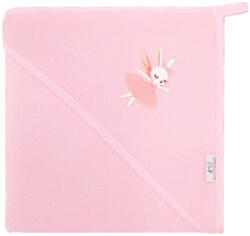  Bocioland kapucnis fürdőlepedő 100*100 cm - rózsaszín nyuszi