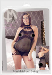 Mandy Mystery - Tricou cu plasă cu dantelă (negru) S-L