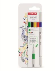 uni Emott tűfilc készlet 5db-os ÉLÉNK SZÍNEK (kék, piros, sárga, fekete, zöld) (2UEMOTT5DBELENK)