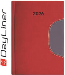 Dayliner Határidőnapló Memphis A5 napi, fehér lapokkal piros-szürke Dayliner 2026 - vegyesbolt