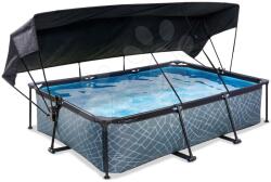 EXIT Toys Medence napellenzővel és szivattyúval Stone pool Exit Toys acél medencekeret 300*200 cm szürke 6 évtől (ET30233200)