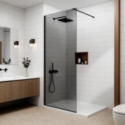 Water Fun Walk-in || Black zuhanyfal, füstüveggel 110, 200cm, 8mm, NANO (WSB-1100) - zuhanykabinpont