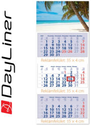 Dayliner Speditőr naptár 3 tömb, 3 hónap Medium Club 350 × 755 mm, fehér lapokkal Tengerpart Dayliner 2026 - vegyesbolt