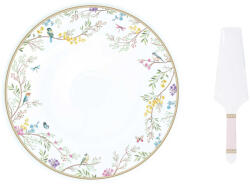 Easy Life Nuova R2S Birds Melody porcelán tortatál lapáttal 32cm díszdobozban (R1112-BIME)
