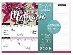 Lizzy card Falinaptár mágneses LIZZY CARD 220x300mm 2 hetes+ jegyzettömb Motiváció 2026 (21717) - fotoland