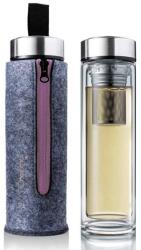 Creano Thermo szűrős üvegkulacs cipzáras tokban - 400 ml (IMO-CR-308-154264)