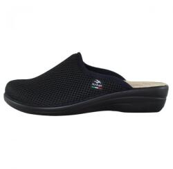 Fly Flot Saboti dama, negru, ortopedici, de casa, textil, cu interior din piele naturala, talpa joasa, Fly Flot T4-368-FE-Negru (Marime: 37) (T4-368-FE-Negru-37)