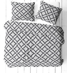  3 részes pamut ágynemű huzat szett - 140x200 cm / szürke geometriai virág mintás