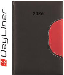 Dayliner Határidőnapló Memphis B5 heti, fehér lapokkal fekete-piros Dayliner 2026 (57829)