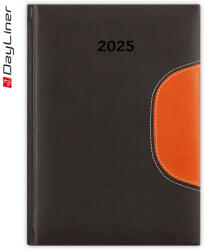 Dayliner Határidőnapló Memphis B5 heti, fehér lapokkal fekete-narancs Dayliner 2026 (57828)