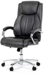  Irodai forgószék, szürke ekobőr, króm lábak, hintaszerkezet, teherbírás 150 kg (KA-F1385_GREY)