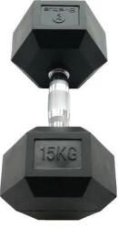Sveltus Hexagonal Dumbbell Hex Hatszögletű Egykezes Gumírozott Fix Edzőtermi Kézisúlyzó 15 Kg