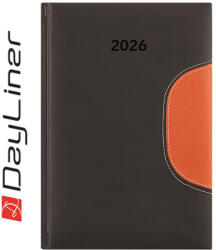 Dayliner Határidőnapló Memphis A5 napi, fehér lapokkal fekete-narancs Dayliner 2026 (DL6AG-MEFA5NA-FN) - officefirst