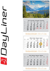 Dayliner Speditőr naptár 3 tömb, 3 hónap SP-3 330 × 880 mm, fehér lapokkal Hegy Dayliner 2026 (DL6SP-3H3-HE) - iroszer24