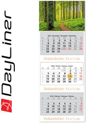 Dayliner Speditőr naptár 3 tömb, 3 hónap SP-3 330 × 880 mm, fehér lapokkal Erdő Dayliner 2026 (DL6SP-3H3-ER) - veryjet