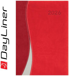Dayliner Határidőnapló Dubai A5 napi, fehér lapokkal piros-piros Dayliner 2027 (DL7AG-DUFA5NA-PP) - iroszer24