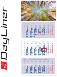 Dayliner Speditőr naptár 3 tömb, 3 hónap Maxi Club 350 × 820 mm, fehér lapokkal Erdő Dayliner 2026 (DL6SP-3MACU-ER) - iroszer24