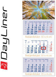 Dayliner Speditőr naptár 3 tömb, 3 hónap Medium Club 350 × 755 mm, fehér lapokkal Erdő Dayliner 2026 (DL6SP-3MECU-ER) - iroszer24