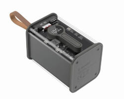 Gembird Powerbank külső akku 18000mAh USB-C USB QC3 LCD kijelzős átlátszó Gembird (PB18-TQC3-01)