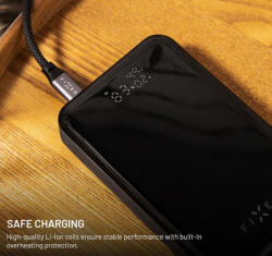 FIXED Powerbank külső akku 10000mAh USB-C USB PD3 LCD kijelzős fekete FIXED Zen 10 Pro (FIXZENP-10-BK)