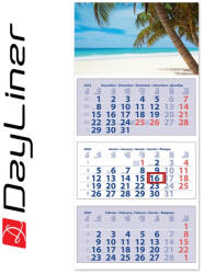 Dayliner Speditőr naptár 3 tömb, 3 hónap Maxi Club 350 × 820 mm, fehér lapokkal Tengerpart Dayliner 2026 (DL6SP-3MACU-TE) - iroszer24