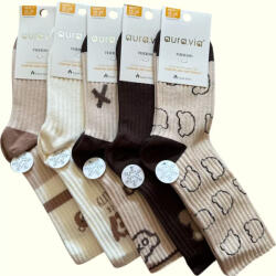 aura. via női zokni - barna árnyalatok, 5 pár (NB2917)