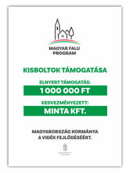  MFP Falusi Kisbolt tábla : Projekttábla méret - 600 mm x 800 mm
