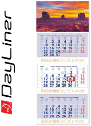 Dayliner Speditőr naptár 3 tömb, 3 hónap Medium Club 350 × 755 mm, fehér lapokkal Hangulat Dayliner 2026 (DL6SP-3MECU-HA) - iroda-ellatas