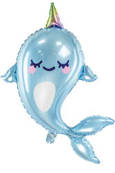  Foil balloon Narwhal, 53x87cm, mix (FB62)