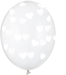  Balloons 30cm, Hearts, Crystal Clear (1 pkt / 6 pc. ) (SB14C-228-099W-6)