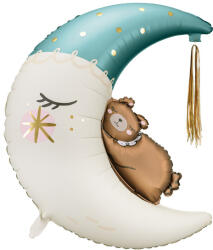  Foil balloon Teddy bear on the moon, 80x98 cm, mix (FB196-001J)