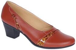 MV Ciucaleti Pantofi dama eleganti din piele naturala Portocaliu cu toc de 5cm P36PORT, marimea 41