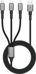 Tech-Protect ultraboost dna 3В1 lightning & type-c & micro-usb КАБЕЛ 3a 120cm ЖЕЛЯЗНО СИВ (5906302330294)