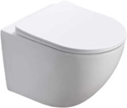 Foglia Set vas wc vortex suspendat, Rotund, Foglia Oslo si capac softclose alb (B2342)