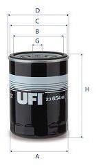 UFI Filtru ulei UFI 23.654. 00 (23.654.00)