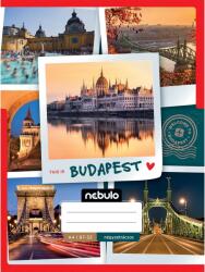 Nebulo Nebulo: Tűzött kockás Budapest mintás füzet 87-32 A/4