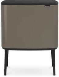 Brabantia Bo Touch Bin nyomófedeles szelektív hulladékgyűjtő magasított lábakon álló műanyag tartály 3x11L - X méret acél platinaszürke - 316043 (316043)