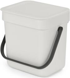 Brabantia Sort & Go konyhai szemetes felnyitható fedéllel fogantyúval szelektív és komposzt gyűjtéséhez 3L - A méret világos szürke - 213229 (213229)