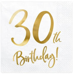 PartyDeco születésnapi szalvéta, 30, 33×33 cm, 20 db (SP33-77-30-008)