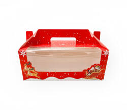 Karácsonyi ajándékdoboz, piros, Merry Christmas, 23, 5×9×15, cm