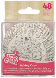 FUNCAKES muffin papír, szerelem, 48 db