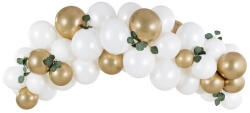PARTYDECO lufi girland, fehér-arany, 200cm (GBN6)