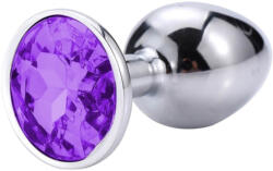 Sunfo - plug anal metalic cu piatră violet, argintiu-violet