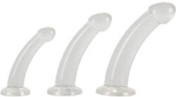 You2Toys Crystal Clear Anal Training Set - set cu 3 dildo-uri anale transparente cu ventuză