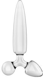 Satisfyer Triple Crystal 1 - dildo din sticlă 3-în-1, 21 cm (transparent)