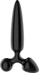 Satisfyer Triple Crystal 1 - dildo din sticlă 3-în-1, 21 cm (negru)