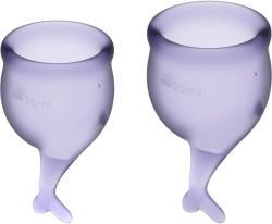 Satisfyer Feel Secure Menstrual Cup Set Purple - cupe menstruale 15 ml + 20 ml, 2 buc