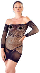 Mandy Mystery - Rochie Cu Mănuși și Tanga (negră) S-l